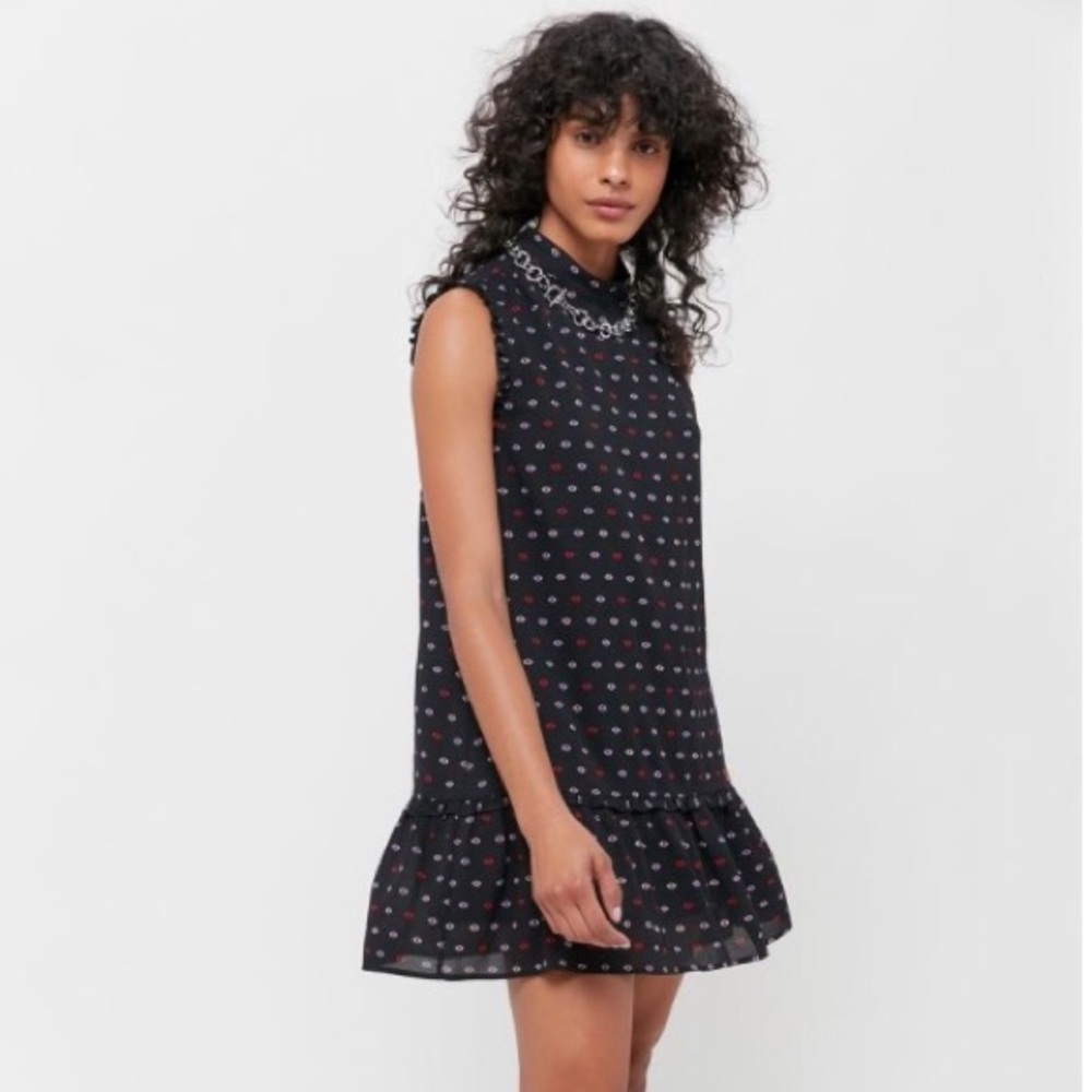 UO x VEDA High Neck Eye Print Dress